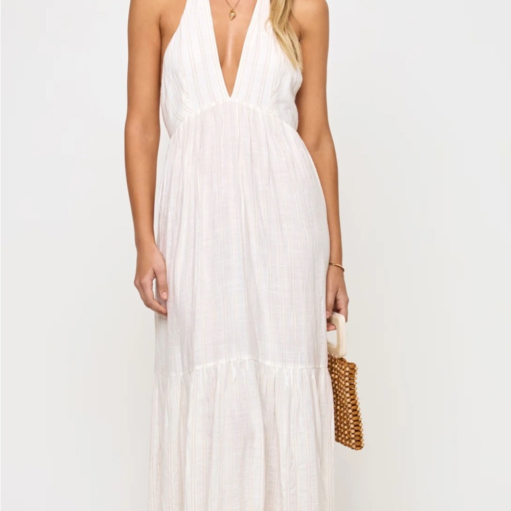 L*Space White Backless Maxi Dress